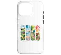 Carcasa para iPhone 16 Pro Verano al Aire Libre Acuarela escenas Granja Playa Parque