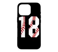 Carcasa para iPhone 16 Pro Vintage Baseball Mom #18 Jersey Jugador de Béisbol Número 18