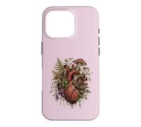 Carcasa para iPhone 16 Pro Vintage Dark Academia Hongo Helecho Botánico Corazón