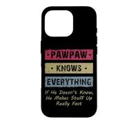 Carcasa para iPhone 16 Pro Vintage Pawpaw Knows Everything Dad Father Father's Day