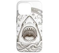 Carcasa para iPhone 16 Pro Vintage Shark Compass Ocean Explorer - Mapa náutico