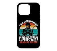 Carcasa para iPhone 16 Pro Vintage What's Your Superpower Welder Funny Welders Welding