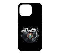Carcasa para iPhone 16 Pro Vinyl Record Collector Spin It Loud Love The Crackle