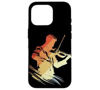Carcasa para iPhone 16 Pro Violin Boy Graphic Retro Style Bluegrass Music