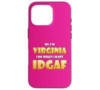 Carcasa para iPhone 16 Pro Virginia Joke Idgaf Meme Cute Halloween Costume For Virginia