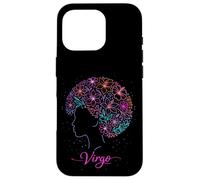 Carcasa para iPhone 16 Pro Virgo Floral Afro Negro Melanina Signo del Zodiaco Astrología