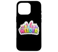 Carcasa para iPhone 16 Pro Welder Happy Easter Welding Bunny Egg Hunt Orejas Primavera