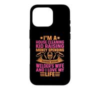 Carcasa para iPhone 16 Pro Welder Husband I'm A House Cleaning Kid Raising Money