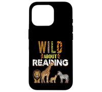 Carcasa para iPhone 16 Pro Wild About Reading Libros Animales del zoológico Amor Lectura de Libros