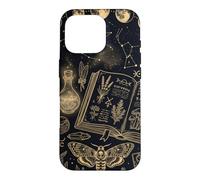 Carcasa para iPhone 16 Pro Witchy Celestial Moon Phase Spellbook Dark Magic Book Lovers
