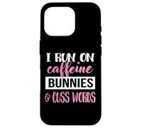 Carcasa para iPhone 16 Pro Womens Girls I Run On Bunnies & Caffeine Bunny Lover