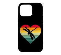 Carcasa para iPhone 16 Pro Womens Girls Kids Retro Vintage Heart Dragonfly Lover