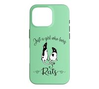 Carcasa para iPhone 16 Pro Womens Kids Cute Funny Girl Who Loves Pet Rats Lover