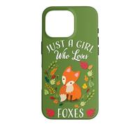 Carcasa para iPhone 16 Pro Womens Kids Fall Leaves Boho Just A Girl Who Loves Foxes
