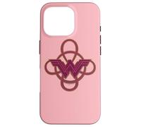 Carcasa para iPhone 16 Pro Wonder Woman Movie Pink Logo with Golden Lasso Details