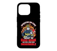 Carcasa para iPhone 16 Pro Working On Fire Fireman Firefighter Funny Firefighters Lover