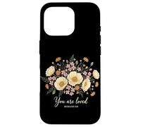 Carcasa para iPhone 16 Pro You Are Loved Romans 5:8 Cristiano Floral Fe Religioso