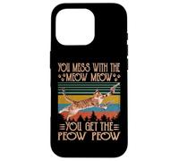 Carcasa para iPhone 16 Pro You Mess with The Meow You Get The Peow Funny Cat with Gun