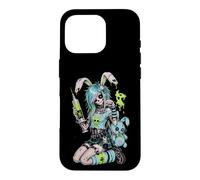Carcasa para iPhone 16 Pro Zombie Goth Bunny Esqueleto Chica EMO Kawaii Goth Chica