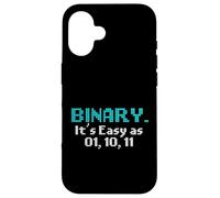 Carcasa para iPhone 16 Programador Regalo Binario Fácil como 01, 10, 11 Computadora Humor