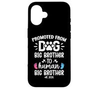 Carcasa para iPhone 16 Promoted from Dog Big Brother to Human Brother EST. 2026 Bro