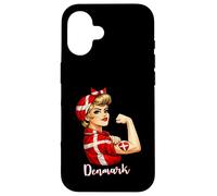 Carcasa para iPhone 16 Proud Strong Danish Girl Woman Girlfriend Denmark Flag