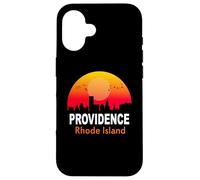 Carcasa para iPhone 16 Providence Rhode Island Vintage Retro Sunset City State USA