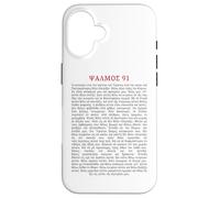 Carcasa para iPhone 16 Psalms 91 Bible Verse Protection Safety Blessing Greek