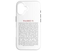Carcasa para iPhone 16 Psalms 91 Bible Verse Protection Safety Blessing Greek