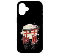 Carcasa para iPhone 16 Puerta Japonesa Torii Cherry Blossom Art Japón Cultura Kanji