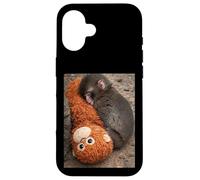 Carcasa para iPhone 16 Punch Monkey Meme Cute Baby Plush Toy Sign of Mother Love