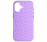 Carcasa para iPhone 16 Purple Lavender Geometric Linked Puzzle Pieces Pattern