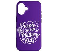 Carcasa para iPhone 16 Purple up for Military Kids Dandelion Month of The Military