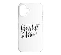 Carcasa para iPhone 16 Quédate quieto y Conoce la fe Cristiana inspiradora