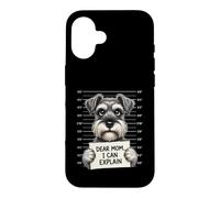 Carcasa para iPhone 16 Querida mamá, Puedo Explicar - Amante de Schnauzer Dueño de Schnauzer