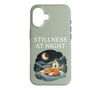 Carcasa para iPhone 16 Quietud En La Noche Durmiendo Fox Acogedor Luna Calma Cottagecore