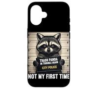 Carcasa para iPhone 16 Raccoon Mugshot Trash Panda en Problemas no es mi Primera Vez