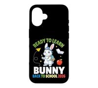 Carcasa para iPhone 16 Ready To Learn Bunny Back To School 2026 Estudiante Niños Niñas