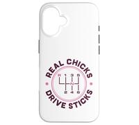 Carcasa para iPhone 16 Real Chicks Drive Sticks - Palitos de transmisión Manual de Seis velocidades