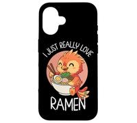 Carcasa para iPhone 16 Realmente me Encanta el Anime Ramen Phoenix Eating Noodle Bowl