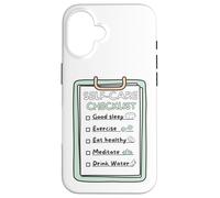 Carcasa para iPhone 16 Recordatorio de hábitos saludables de diseño de Lista de verificación de SelfCare