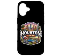 Carcasa para iPhone 16 Recuerdo de Houston Texas City State Vintage Viaje Memorabilia
