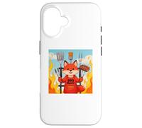 Carcasa para iPhone 16 Red Fox Cooking Grill BBQ Funny Gift Red Fox