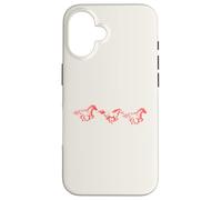 Carcasa para iPhone 16 Red Horses Fire Horse Running Western Estética Gráfico