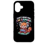 Carcasa para iPhone 16 Red Panda Gaming Can't Hear You I'm Gaming Red Panda