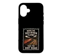 Carcasa para iPhone 16 Red River Flows Take The Dirt Road Humor Adulto