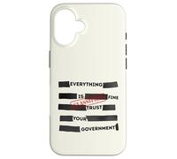 Carcasa para iPhone 16 Redacted Everything is Fine Trust Your Government Political