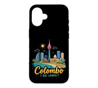 Carcasa para iPhone 16 Regalo de Recuerdo de Viaje de Colombo Sri Lanka Dibujado a Mano