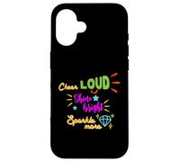 Carcasa para iPhone 16 Regalo para animadoras Cheer Cheer Loud Shine Bright