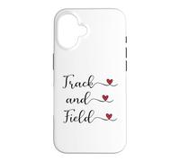 Carcasa para iPhone 16 Regalo tipográfico manuscrito con corazón de Pista y Campo